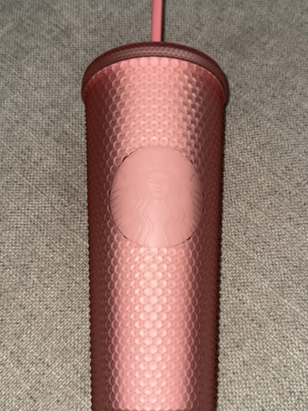 Starbucks Rose Pink Textured Tumbler with Matching Lid & Straw